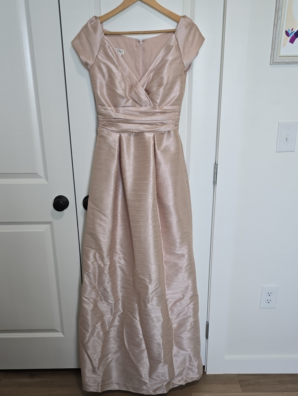 ALFRED SUNG Pearl Pink Satin Dress